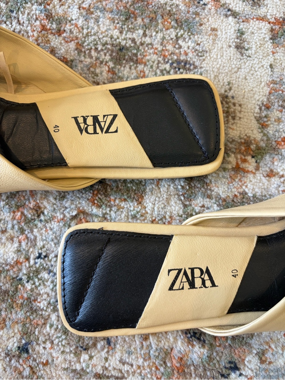 ZARA POINTED TOE 100% LEATHER MULES